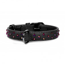 Ошейник WAUDOG GLAMOUR с кл страз ш20мм дл30-39см, черный 