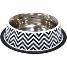 Миска  Twiggy Stripes, нерж. з гумовим підставою, орнамент 0,70л, 21см